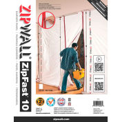 ZipWall® panneaux de barrière réutilisables, Tissu High-Tech, Blanc - ZF10, qté par paquet : 4