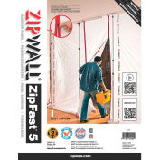 ZipWall® Reusable Barrier Panels, High-Tech Fabric, White - ZF5 - Pkg Qty 4
