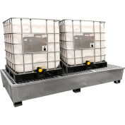 UltraTech Ultra-Steel Twin IBC Spill Pallet, Argent, Argent