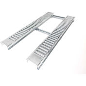 UNEX® Pallet Track Steel Floor Conveyor - 2 Roller Lanes 8'L - 8000 Lb. Cap.