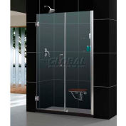 DreamLine™ Unidoor douche réglable sans cadre porte son-20607210S-04 W/verre étagères, 60"-61 »