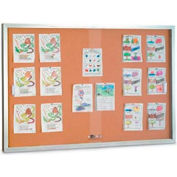 United Visual Products W 96" x 48" H coulissantes Liège porte verre avec l’armature Satin