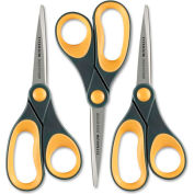 Gray/Yellow 1 Pack of 3 Westcott 15454 8 Titanium Non-Stick Straight Scissors 