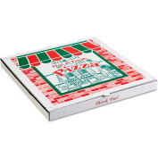 Arvco Corrugated Store Front Pizza Boxes, Kraft, 20"Wx 20"D, White/Red/Green, 25/Carton