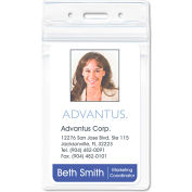Advantus® Resealable ID Badge Holder, Vertical, 2-5/8" x 3-3/4", Clear, 50/Pack