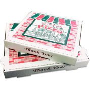 Pizza Box Corrugated Kraft Pizza Boxes, B-Flute, White, 10" Pizza, 10"W x 10"D x 1-3/4"H, 50/Bundle