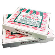 Pizza Box Corrugated Kraft Pizza Boxes, B-Flute, White, 12" Pizza, 12"W x 12"D x 1-3/4"H, 50/Bundle