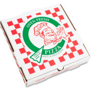 Boîte à pizza Boîtes à pizza Kraft ondulées, Flûte B, Blanc, Pizza 18 », 18"W x 18"D x 2"H, 50/Bundle
