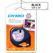 DYMO® LetraTag Plastic Label Tape Cassette, 1/2" x 13ft, Clear