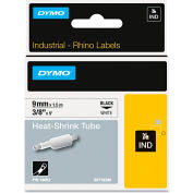 DYMO® Rhino Heat Shrink Tubes Industrial Label Tape, 3/8" x 5 ft, White/Black Print