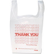 Printed "Thank You" Bags W/ Handles, 11-1/2"W x 21"L, 12.5 Micron, White, 900/Pack