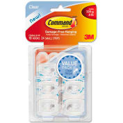 3M Command™ Clear crochets et bandes, en plastique, Mini, 18 crochets avec 24 bandelettes adhésives par paquet