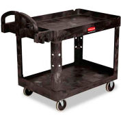 Rubbermaid® Premium Universal Plastic Utility Cart, 2 Shelf, 45-1/4"Lx26"W, Noir