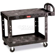 Rubbermaid® Plastic Flat Top Utility Cart, 2 Shelf, 44"Lx25"W, 5 » Casters, Black