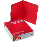 Smead® Folders, Two Fasteners, 1/3 Cut Assorted, Top Tab, Letter, Red, 50/Box