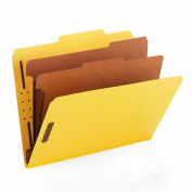 Smead® Pressboard Classification Folders, Letter, Six-Section, Yellow, 10/Box
