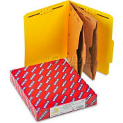 Smead® Pressboard Folders with Two Pocket Dividers, Letter, Six-Section, Yellow, 10/Box