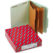 Smead® 3" Expansion Classification Folders, Letter, Eight-Section, Gray-Green, 10/Box