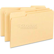 Smead® 100% Recycled File Folders, 1/3 Cut, One-Ply Top Tab, Legal, Manila, 100/Box