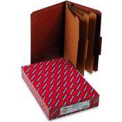 Smead® Pressboard Classification Folders, Self Tab, Legal, Eight-Section, Red, 10/Box