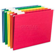 Smead® Hanging File Folders, 1/5 Tab, 11 Point Stock, Letter, Assorted Colors, 25/Box