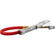 Milton Straight Foot Dual Head Chuck Inflator Gauge, 10 to 160 PSI, 15" Hose - S-516