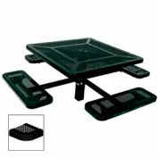 46" Single Pedestal Square Table, Inground, Perforated 78"W x 78"D - Black