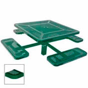 46" Single Pedestal Square Table, Inground, Perforated 78"W x 78"D - Green