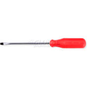 Urrea Red Handled Screwdriver, 9643R, Slotted Tip, 14-5/16"L, 10" X 5/16" Round Shank