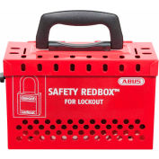 ABUS B835RED Safety Redbox Group Lockout Box with 12 padlock eyelets, Red, 00298 - Pkg Qty 2