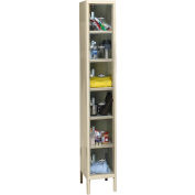 Global Industrial™ 6-Tier 6 Door Clear View Locker, 12 « L x 18 « P x 78 « H, Bronzage, Assemblé