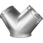 Us Duct Clamp Together Y Branch, 45 ° 10-10-10, 10 » Diamètre, Galvanisé, 18 Jauge