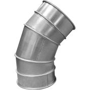 US Duct Clamp Together 45 ° Elbow 1.5 CLR, 12" Diameter, Galvanized, 18 Gauge