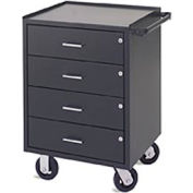 Valley Craft Vari Tuff Mobile Cabinet, 4 tiroirs, 23"W x 20"D, Gris