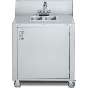 Couronne Verity Double Bowl Eau chaude et froide évier à main portable