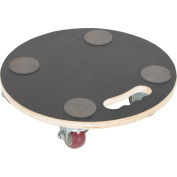 Bois franc Dolly avec 15 » Plate-forme en bois massif rond - capacité de 440 lb