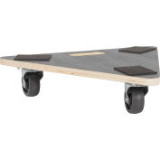 Dolly de bois dur avec 16-1/2 » x 18-1/2 » Plate-forme triangulaire en bois massif, capacité de 300 Lb