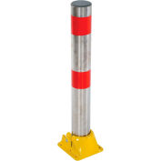 Fold-Down Bollard, 4-1/4" Diamètre, 35-1/2" Ext. Height, Acier inoxydable