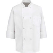 Chef conçoit 8 Chef de Front de bouton manteau, boutons de nacre, blanc, Polyester/coton, L