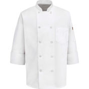10 chef dessins masculine Chef de Front de bouton manteau, boutons de nacre, blanc, Polyester/coton, M