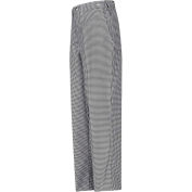 Pantalons de chef cuisinier de dessins, noir & blanc vérifier, Polyester/coton Twill, 38 "x 30"