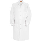 Kap® rouge unisexe spécialisée collerette Lab Coat W/intérieur poche, blanc, peignés de Poly/coton, L