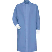Rouge Kap® pince-Front Boucher Coat W/tricot poignets, sans poche, Spun Polyester, bleu clair, S