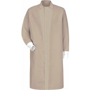 Rouge Kap® pince-Front Boucher Coat W/tricot poignets, sans poche, Spun Polyester, Tan, 3XL