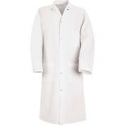 Rouge Kap® pince-Front Boucher Coat W/extérieur poche supérieure, Polyester filé, blanc, 4XL