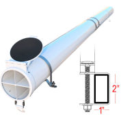 Vantech Conduit Carrier Caps, s’adapte aux barres transversales de 2 « x 1 », tube de 6 » non inclus, aluminium, 6 », blanc