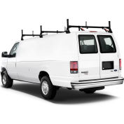 Vantech H1 3 Bar Steel Ladder Rack System for Ford Econoline 1992-On, Black
