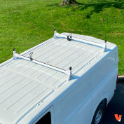 Vantech H1 2 bar Échelle en acier Galerie de toit pour Nissan NV Cargo Van 2011-On, Blanc