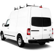 Vantech H1 3 Bar Steel Ladder Roof Rack For Nissan NV Cargo Van 2011-On, Black
