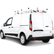 Vantech H1 3 Bar Aluminum Ladder Roof Rack for Ford Transit Connect 2014-On, White